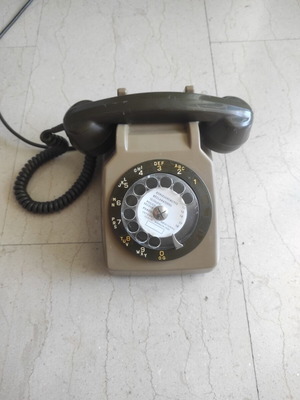Telephone from the 1980s used, green wired
