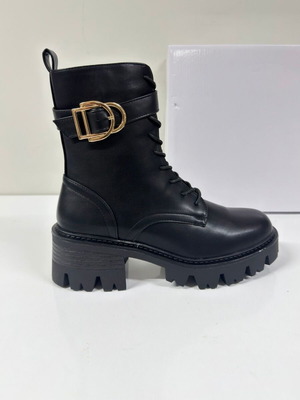 Answear.LAB Chunky Buckle δερμάτινα μποτάκια, μαύρα, μέγεθος 38