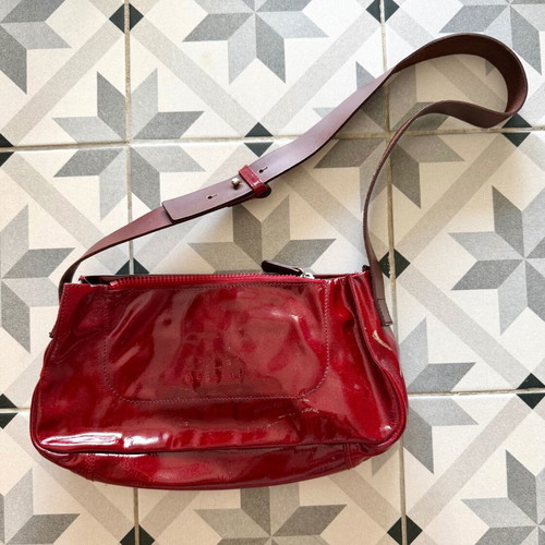 Mazzini shoulder bag used, red patent leather