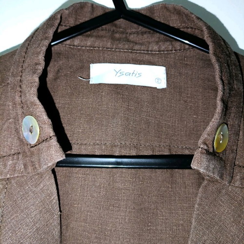 Linen jacket ysatis No 2 with detachable belt like new, brown