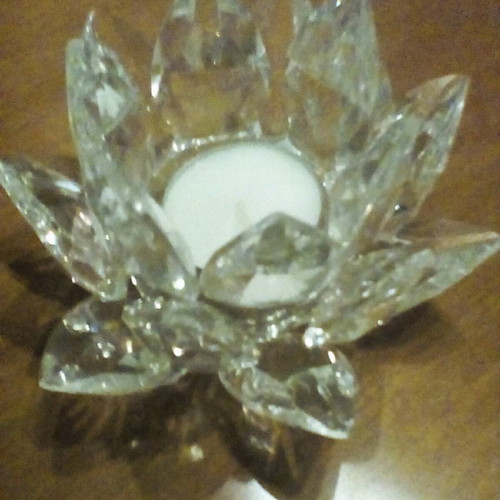 Glass star-shaped candle holder new
