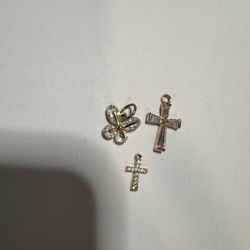 Cross pendants, gold color