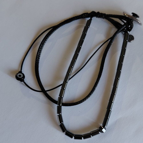 Anna Maria Mazaraki multi-strand men's bracelet new, black