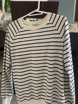 Bershka L women's nautical sweatshirt like new, beige and blue