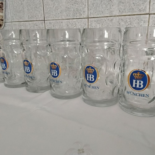 Hofbräuhaus München HB Beer Glasses Set of 6 500ml New