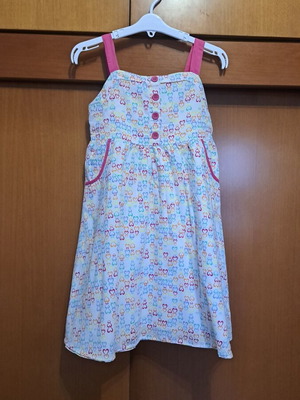 Mothercare dress like new white with pink details for ages 6-8