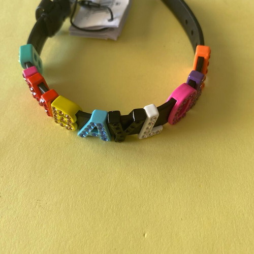 Bimba y Lola leather bracelet new, black with multicolor details