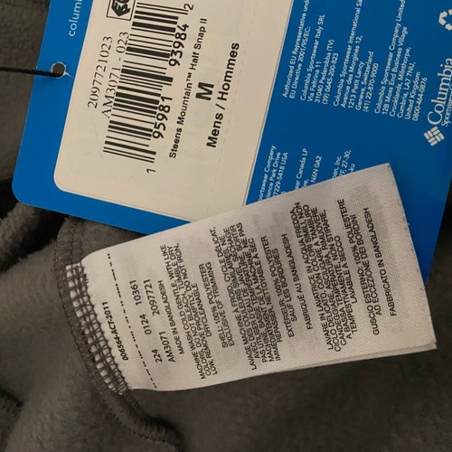 Columbia Steens Mountain Polar Fleece men's new, gray, size M