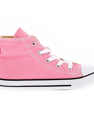 Pink canvas athletic shoe for girls new with white laces