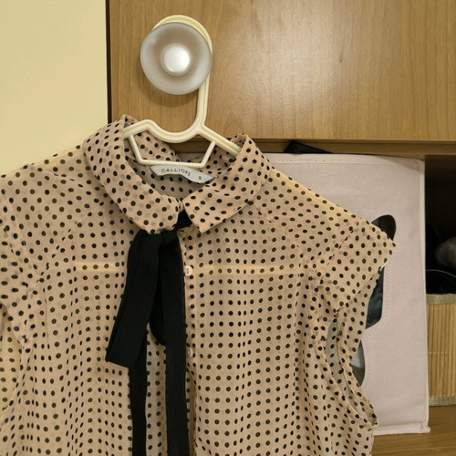Zara honeycomb skirt medium like new and Calliope sleeveless polka dot shirt small
