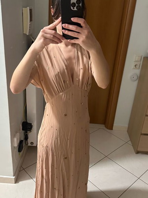 Zara dress new, beige orange, size XS