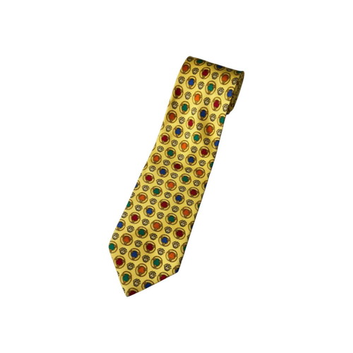 Gianni Versace Medusa silk tie used, multicolor, size 56''