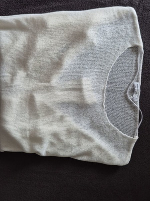 Bershka knitted blouse white like new semi-transparent size L