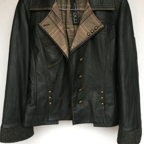 Vintage leather jacket Milestone like new, size 38, brown and beige