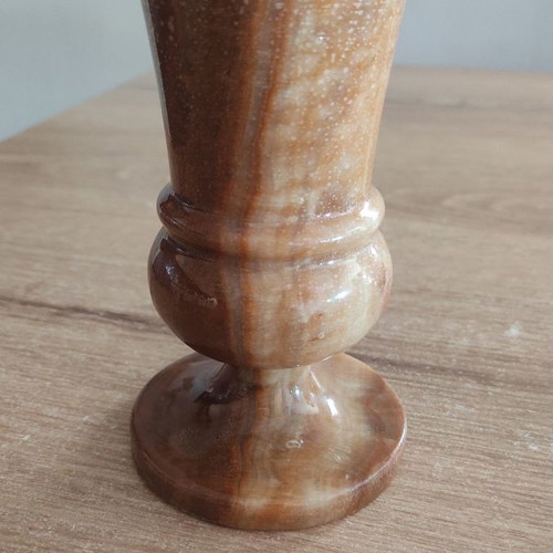Alabaster vase used, height 14.5cm