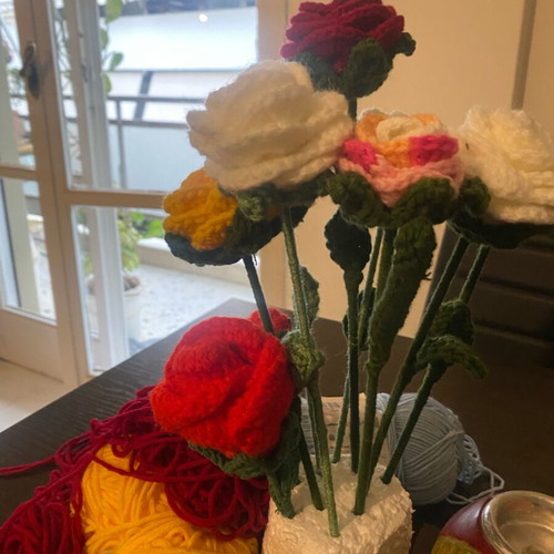 Crocheted flower bouquet new
