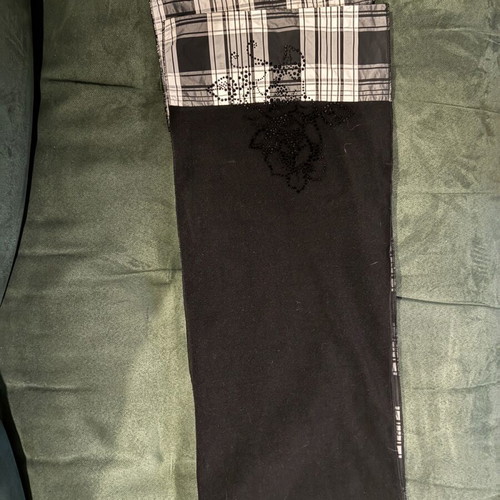 Double-sided scarf new, black and white checkered