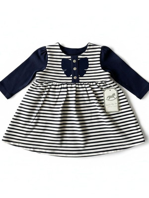 Rock-a-Bye Baby navy striped dress, 0–3 months
