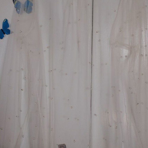 Sheer blouse with pearls like new, white, sizes M and L