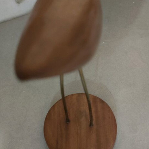 Decorative bird new with wood and brass on base