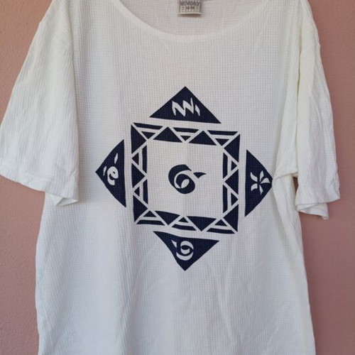 Beverly Hills Polo Club plus size white cotton t-shirt with geometric print