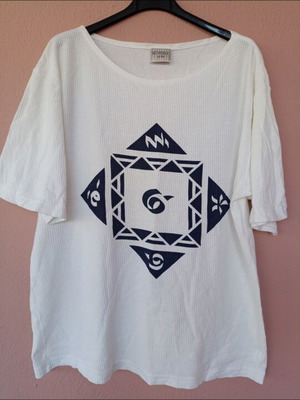 Beverly Hills Polo Club plus size white cotton t-shirt with geometric print