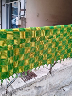 Υφαντό πράσινο σαν καινούργιο 225x95