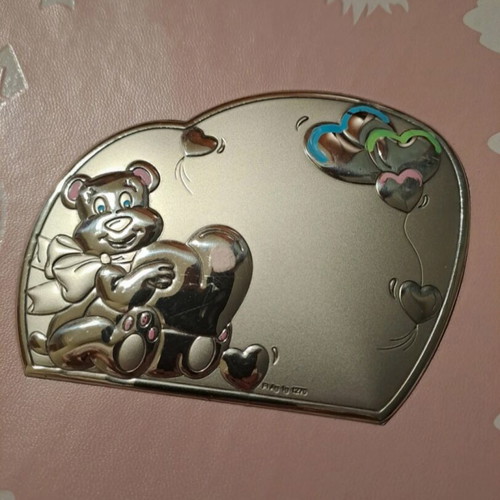 Photo album used for girl, leather with silver decoration