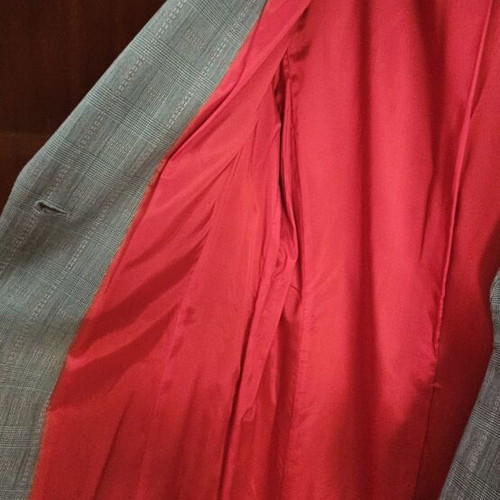 Escada women's coat used, gray and red, size XL