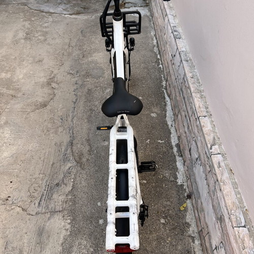 Electric City Bike white ebike used with battery and LED lights
