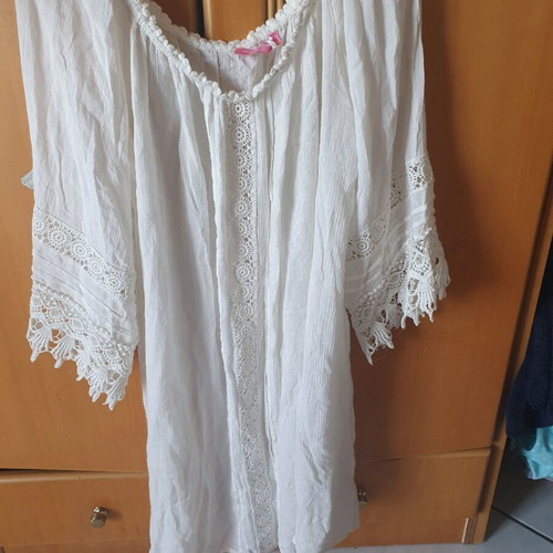 White airy dress Pink Woman size S