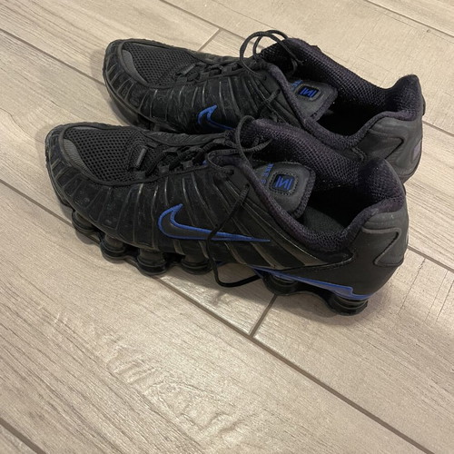 Nike Shox TL casual shoes size 46, black and blue