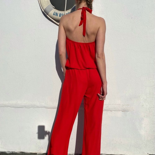 One-piece jumpsuit new, size M, red, 100% polyester