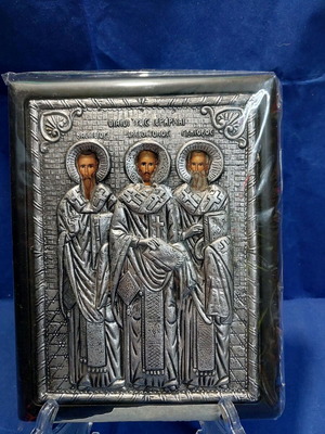 The Three Hierarchs metal icon new, dimensions 18x23