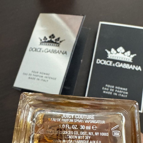 Juicy Couture women's perfume 30ml with Dolce Gabbana men's sample