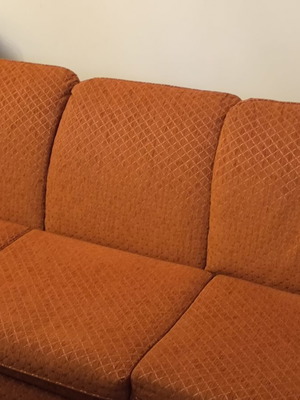 Three-seater sofa with armchair used