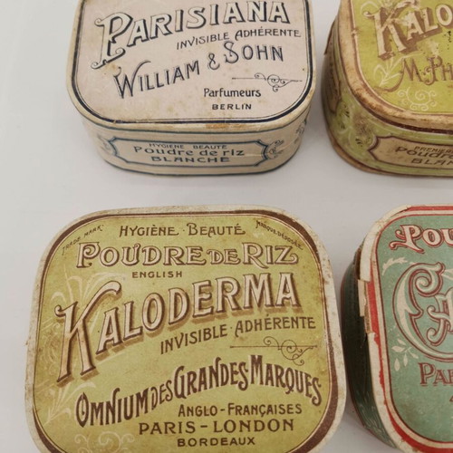 Makeup powders used, 1920s era, sealed, French