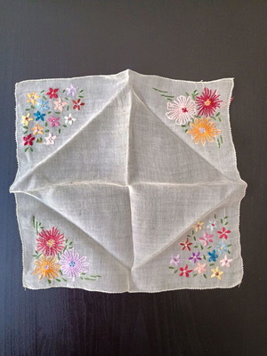 Handkerchiefs used, small pocket, set of 11, multicolored