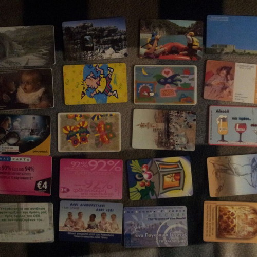 Phone cards used, pack of 20 pieces