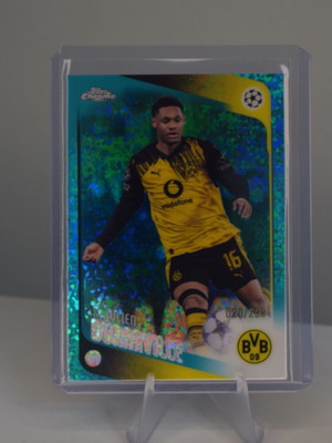 Julien Duranville Aqua Shimmer Refractor card like new, Dortmund BVB