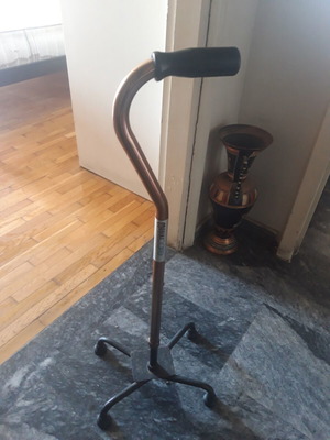 Modern low walking cane with square base