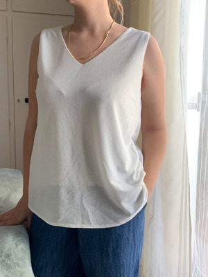 Mango t-shirt used, white, size M