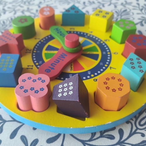 Wooden Educational Toy Clock like new