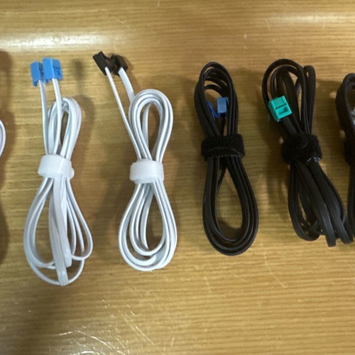 Telephone cables new, set of 6 pieces, 3 white and 3 black