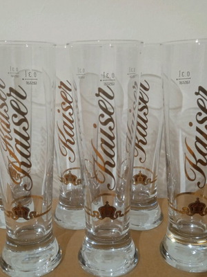 Kaiser beer glasses like new, set of 6
