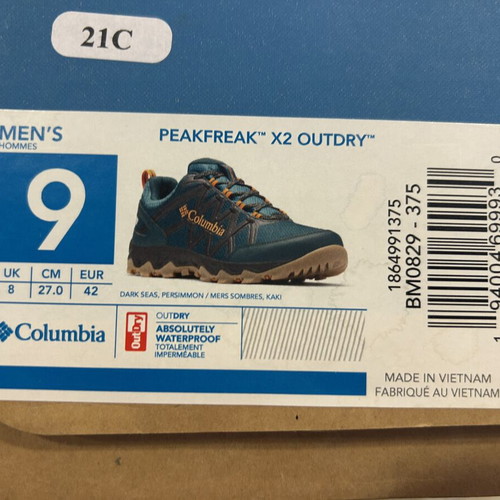 Columbia Peakfreak X2 Outdry athletic shoes new, multicolor, size 42