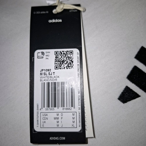 Adidas t-shirt new with tags, size M, white