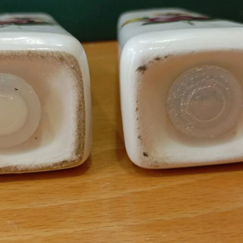 Vintage salt and pepper set used, porcelain