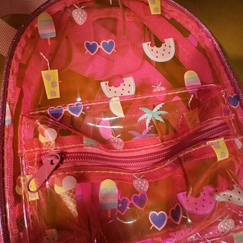 Summer transparent backpack pink, like new