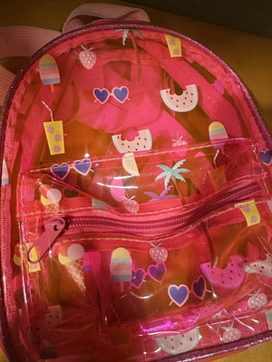 Summer transparent backpack pink, like new